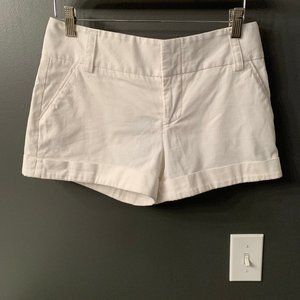 Alice and Olivia White Cuffed Shorts